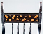Chair, Herter Brothers (German, active New York, 1864–1906), Ebonized cherry, marquetry of lighter woods, gilding, American