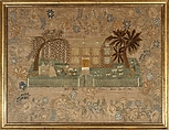 Embroidered Sampler, Mary Davis, Silk and silk chenille on linen, American
