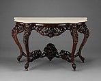 Console Table, Attributed to John Henry Belter (American, born Germany 1804-1863 New York), Rosewood, marble, American