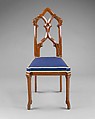 Side Chair, Designed by Alexander Jackson Davis (American, New York 1803–1892 West Orange, New Jersey), Black walnut, modern upholstery, American