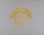 Comb, Florence Koehler (1861–1944), Gold, pearls, enamel, probably horn, American