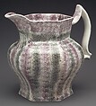 Pitcher, Earthenware, spatterware, British (American market)