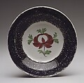 Saucer, Earthenware, spatterware, British