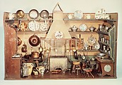 Toy Kitchen, Wood, metal, ceramics, American or German