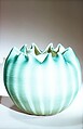 Rose bowl, Stevens and Williams, Blown satin glass, British