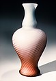Vase, Blown red and blue satin glass, British, probably