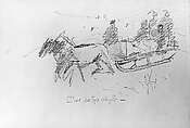 Sketch for The Portage Sleigh on a Lumber Road, Frederic Remington American, Pencil on paper, American