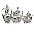 Tea and Coffee Set, Tiffany &amp; Co. (1837–present), Silver, silver gilt, and ivory, American