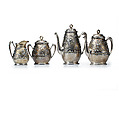 Tea and Coffee Set, Tiffany &amp; Co. (1837–present), Silver, silver gilt, and ivory, American