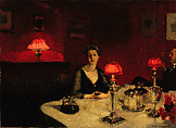 Le Verre de Porto (A Dinner Table at Night), John Singer Sargent (American, Florence 1856–1925 London), Oil on canvas, American