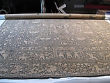 Hanging with Triumphal Arch, Silk satin embroidered with silk, Indian (Bengal), for the Portuguese market