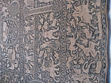 Hanging with Triumphal Arch, Silk satin embroidered with silk, Indian (Bengal), for the Portuguese market
