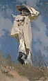 A Gust of Wind (Judith Gautier), John Singer Sargent (American, Florence 1856–1925 London), Oil on canvas, American