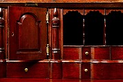 Desk and bookcase, Workshop of Nathaniel Gould (1734–1782), Mahogany, white pine; brass, American