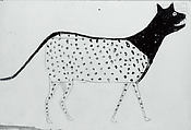 Spotted Cat, Bill Traylor American, Gouache and pencil on cardboard, American