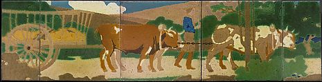 Oxen, Grueby Pottery (Boston, Massachusetts, 1899–ca. 1911), Earthenware, American