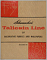 Schumacher's Taliesin Line of Decorative Fabrics and Wallpapers Designed by Frank Lloyd Wright, Frank Lloyd Wright (American, Richland Center, Wisconsin 1867–1959 Phoenix, Arizona), Book (a) together with a conforming masonite authorized dealer sign (b), American