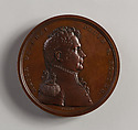 Medal of Major General Peter B. Porter, Moritz Fürst (born 1782, active United States, 1807–ca. 1840), Bronze, American