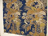 Length of Woven Silk, Silk satin, brocaded, gilt- and silver-paper-wrapped thread brocading, China
