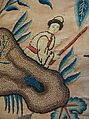 Curtain Fragment, Fustian embroidered with wool, England or Scotland