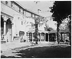 The entrance front, with pergola and entrance loggia., David Aronow American, Gelatin silver print