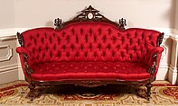Sofa, John Jelliff  American, Rosewood, ash, pine, mother-of-pearl, American