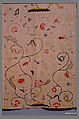 Embroidered coverlet, Linen embroidered with wool, American or British