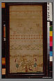 Sampler, Ruth Rogers (American, 1731–1749), Silk embroidery on linen, American