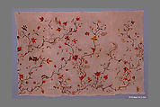 Embroidered panel, Linen embroidered with wool, American