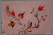 Embroidered panel, Linen embroidered with wool, American