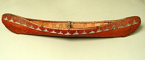 Canoe Model with Dolls, Canoe: Birchbark, wood, quill
Dolls: Silk, cotton, wool, glass, resin, Micmac