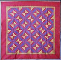 Quilt, Hearts and Gizzards pattern variation, Cotton, American