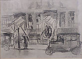 Sketch for the Lafayette (recto), John Sloan American, Charcoal on paper, American