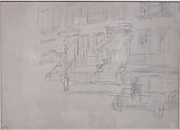 Sketch for the Lafayette (verso), John Sloan American, Graphite on paper, American