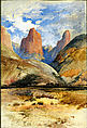 Colburn's Butte, South Utah, Thomas Moran American, born England, Watercolor, gouache and graphite on off-white wove paper, American