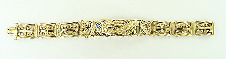 Bracelet, Riker Brothers  American, Gold, diamond, and Montana sapphire, American
