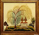 Memorial to Metcalf and Samuel Bowler, Miss Balch's Boarding and Day School (Providence, Rhode Island), Silk embroidered with chenille and silk threads, American