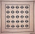 Quilt, Double X pattern, Cotton, American