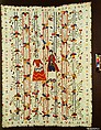 Embroidered coverlet (Colcha), Doña Rosa Solís y Menéndez, Cotton embroidered with silk, Mexican