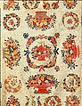 Quilt, Presentation pattern, Designs attributed to Mary Hergenroder Simon (1808–1877), Cotton and silk velvet, American
