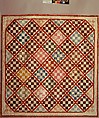 Quilt, Nine Patch pattern variation, Rebecca Davis, Cotton, American