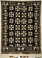 Coverlet, David Daniel Haring (1800–1889), Cotton and wool; Doublecloth, woven on a hand-loom with a
 Jacquard attachment, American