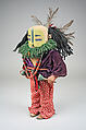 Katsina, Cottonwood, feathers, wool yarn, cotton, beads, pigment, Laguna