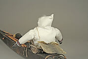 Kayak Model with Hunter, Sarah Novalinga (First Nation, Inuit, born 1979), Skin, fur, cloth, metal, wood, sinew, plant fiber