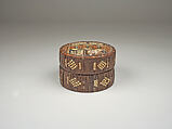Lidded Box, Birchbark, wood, spruce root, porcupine quill, Micmac