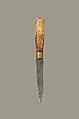 Knife and Case, Native-tanned skin, rawhide, glass, porcupine quill, wood, metal, Assiniboine or Gros Ventre