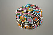 Cap, Cotton, silk, glass, Micmac