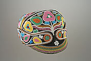 Cap, Cotton, silk, glass, Micmac