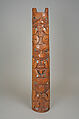 Totem Pole Model, Wood, abalone shell inlay, Haida