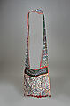 Bandolier Bag, Wool and cotton trade cloth, wool yarn, glass, metal, Ho-Chunk(?)